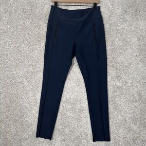 ATHLETA Stellar Tights Womens M Zip Pockets Nylon Spandex Blue 870815 R074